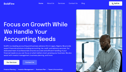 Website design & development finance & accounting firm